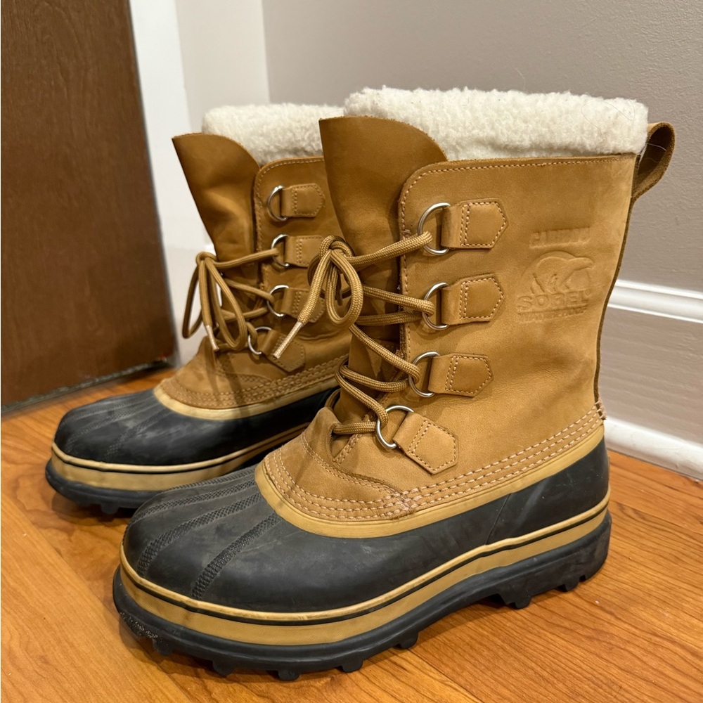 Sorel Tan and Black Winter Boots, Insulated & Waterproof